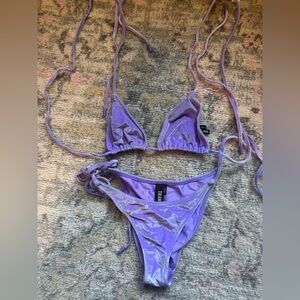 TRIANGL velvet like string bikini